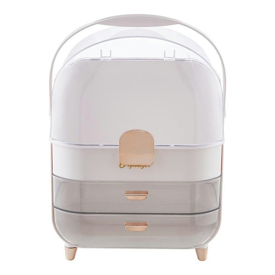 image 1 of Living and Home Large Dustproof Makeup Organizer with Drawers | Clear
