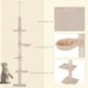 image 5 of PawHut Floor to Ceiling Cat Tree 5-Tier Climbing Tower Scratching Post Beige