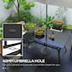 image 3 of Outsunny Garden Dining Table with Steel Frame and Slatted Top