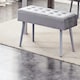 image 2 of Grey Velvet Padded Dining Bench with Metal Legs 90 cm Length, Dining Room Furniture Grey