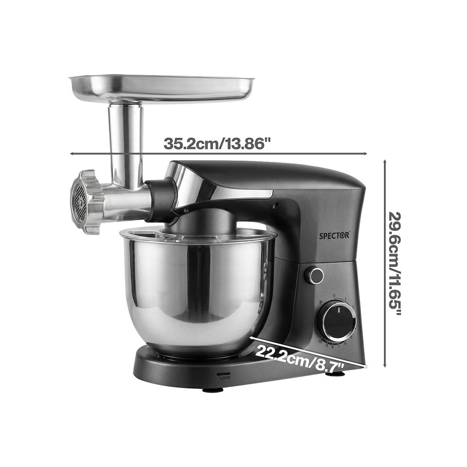 image 1 of 1500W Stand Mixer 5.5L Kitchen Machine with Meat Grinder