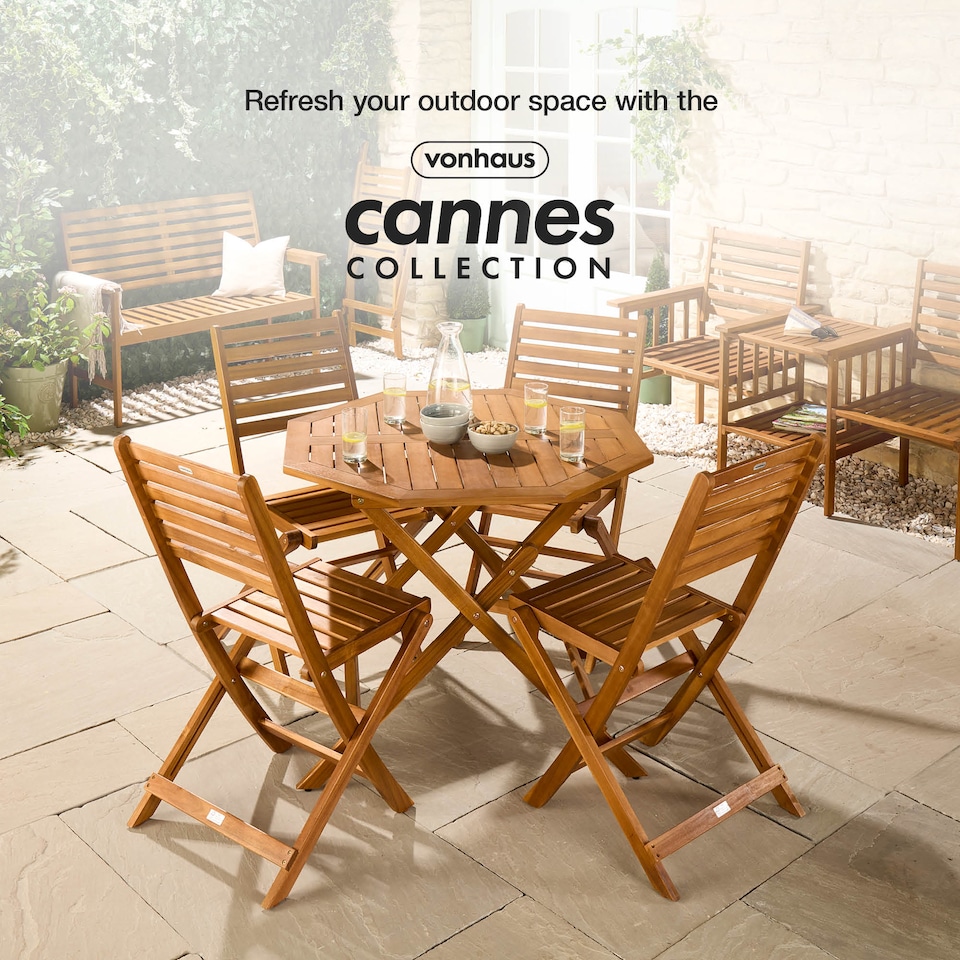 image 1 of Vonhaus Cannes Jack & Jill Love Seat 2 Seater Acacia Wood | Brown