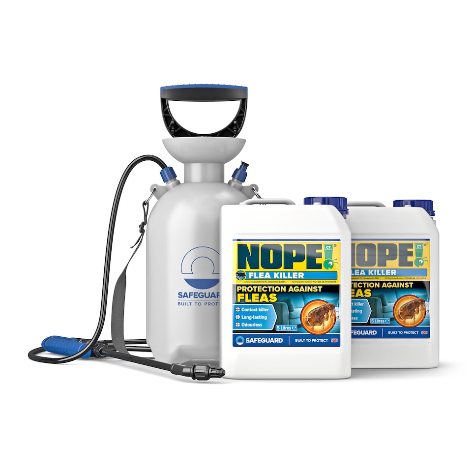 image 1 of NOPE Flea Spray for The Home (2 x 5L Sprayer) Fast-Acting, Odourless & Non-Staining. Indoor and Outdoor Flea Killer