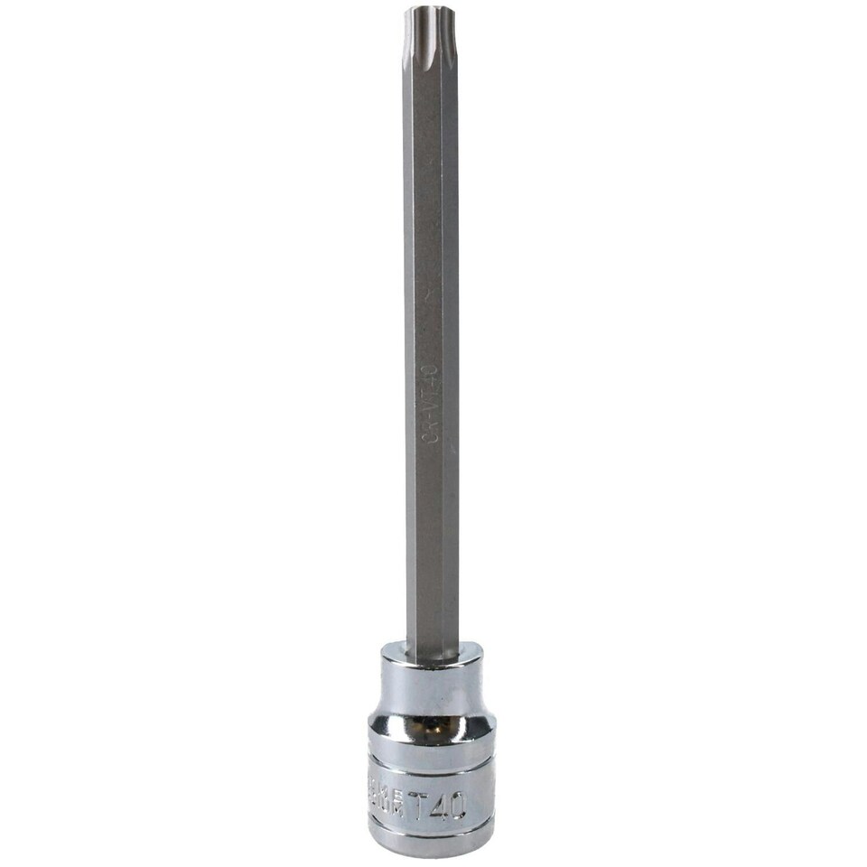 image 1 of T27 3/8" Drive Extra Long 110mm Tamperproof Tamper Torx Star Security Bit Socket