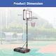 image 2 of COSTWAY Basketball Backborad Hoop Net Set 193-248cm Black | Standard