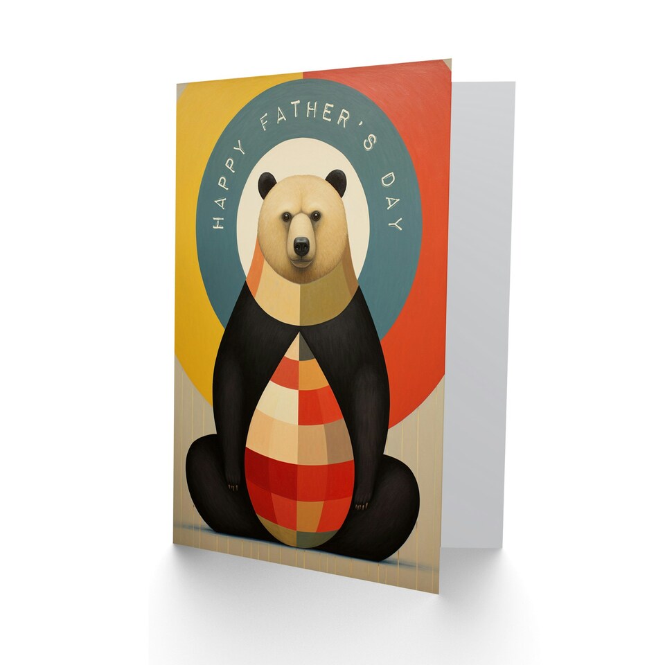image 1 of Fathers Day Grizzly Bullseye Bear Dad Card