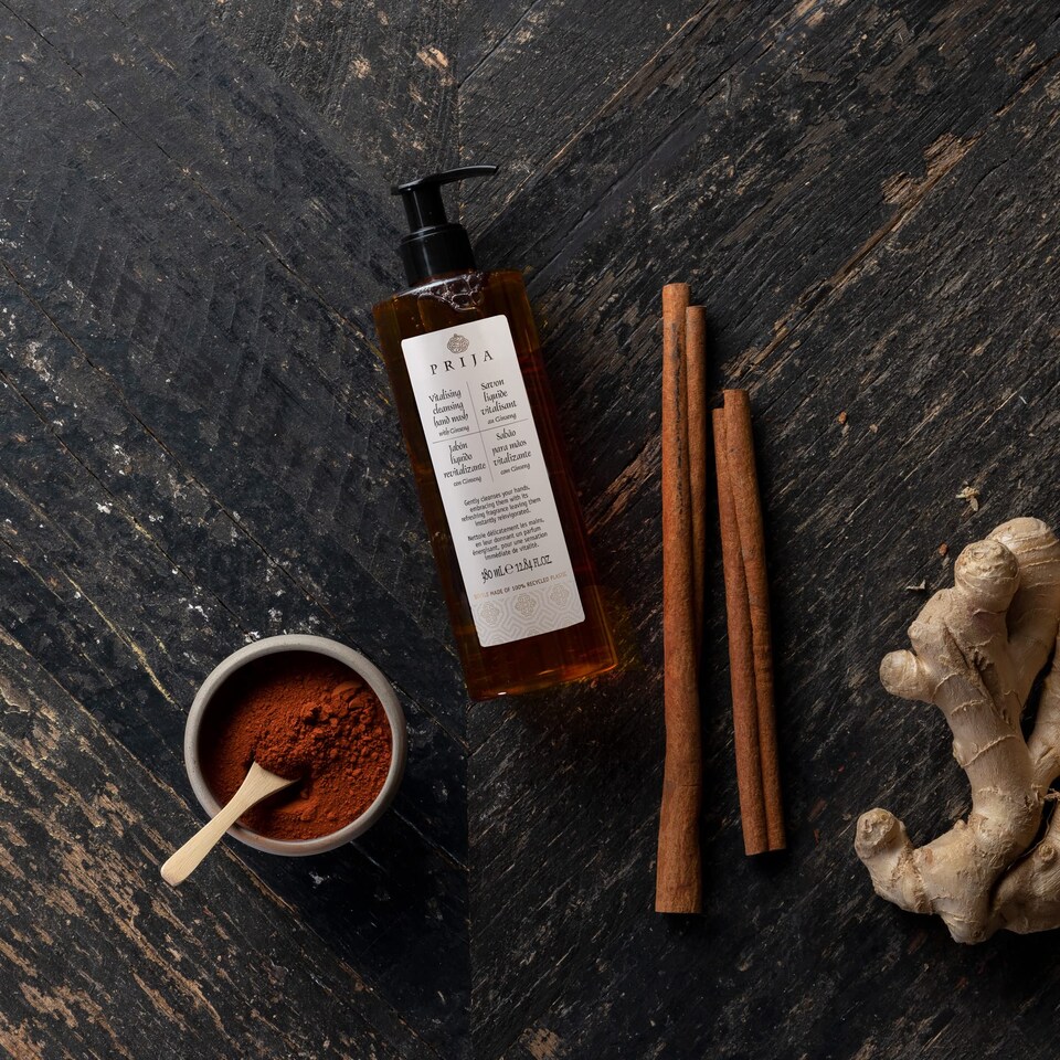 image 1 of Prija Vitalising Hand Wash with Ginseng Extract Gently Cleanses Hands, Moisturising Liquid Hand Soap, Vegan Friendly with Energising Fragrance 380ml