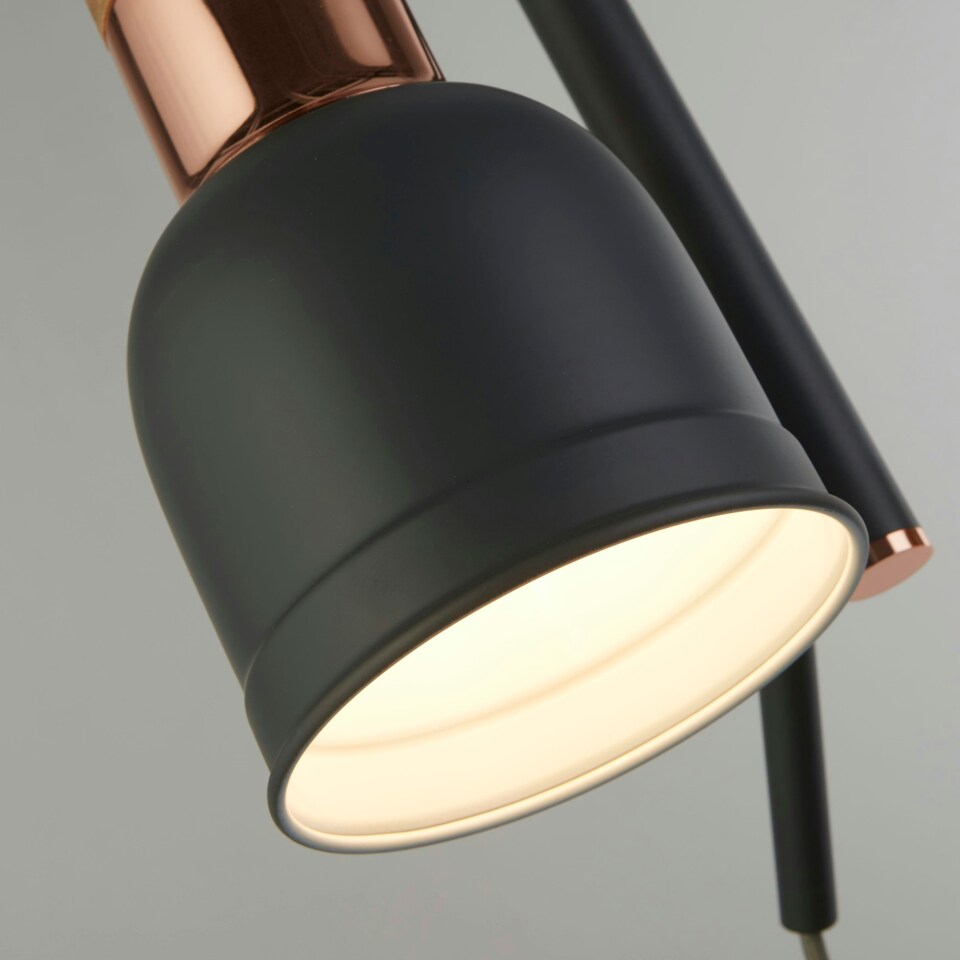 image 1 of Barham 3Lt Pendant - Grey & Copper Metal