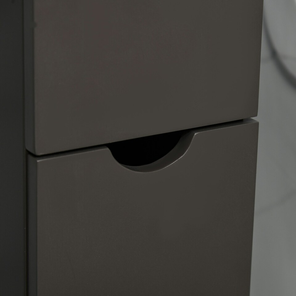 image 1 of HOMCOM Tall Bathroom Storage Cabinet with Shelf and Drawers, Brown Brown