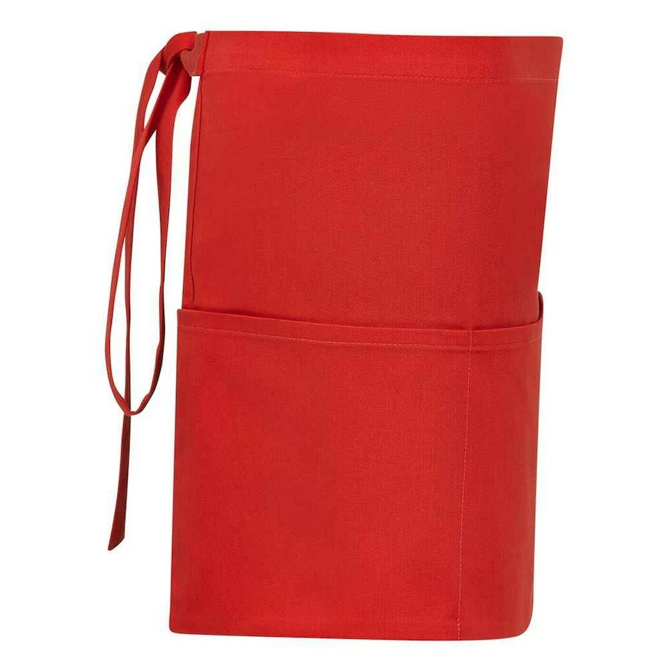 image 1 of Brand Lab Unisex Adult Organic Front Pocket Short Apron - Red - One Size