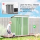 image 6 of Outsunny 5x3ft Garden Shed, Steel Small Shed, Outdoor Leanto Shed with Adjustable Shelf, Lock and Gloves for Patio, Garden, Green without Foundation Kit