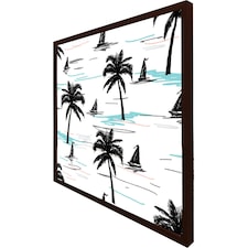Palm trees & sailboats (Picture Frame) Brown | L