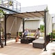 image 8 of Outsunny 3 x 3m Garden Pergola, Outdoor Pergola Gazebo with Adjustable Canopy, Sun Shade Patio Canopy Shelter, Beige