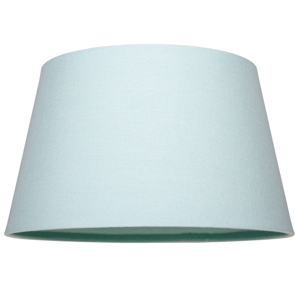 image 1 of Traditional 14 Inch Duck Egg Linen Drum Table/Pendant Lampshade 60w Maximum | Blue | Duck Egg | 1