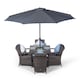 image 1 of Arizona Square 4 Seater Patio Dining Set with Ice Bucket Drinks Cooler | Grey | Grey