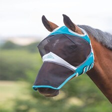 Shires Fine Mesh Fly Mask With Ear Hole & Nose Blue | Size: Full
Colour: Teal
