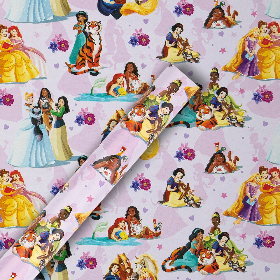 image 1 of Hallmark 6M Wrapping Paper - 3 X 2M Rolls - Disney Princesses Design