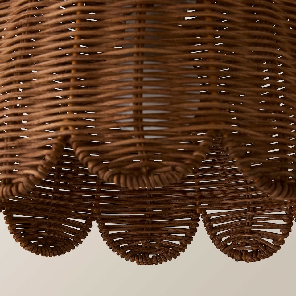 image 1 of ValueLights Bella Rattan Bunny Ceiling Pendant Lamp Shade | Brown