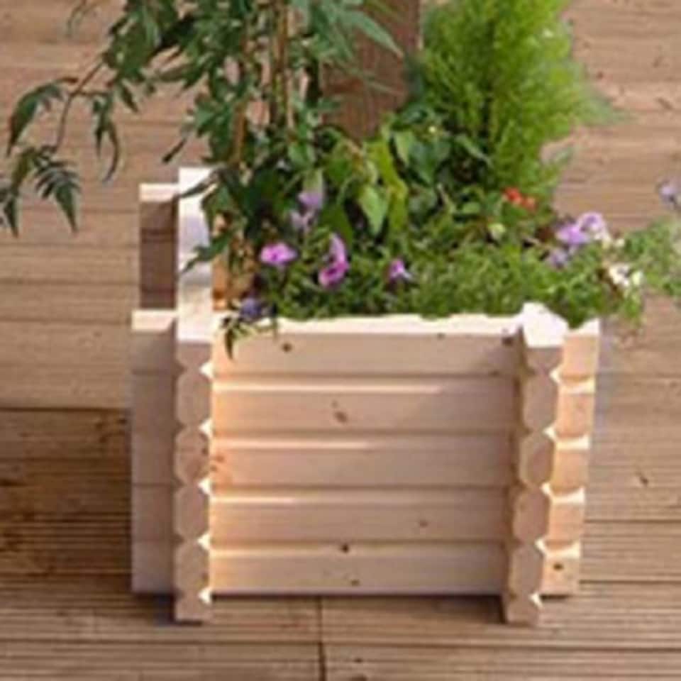 Buildround Square Planter - Timber - L91.4 x W91.4 x H33 cm | Brown