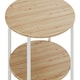 image 5 of Living and Home Small Round Coffee Table with 2 Tier - Natural and White