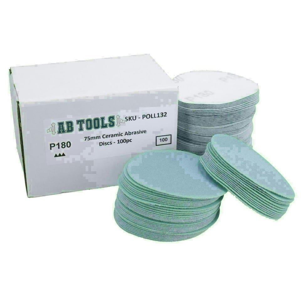 image 1 of 75mm Ceramic Abrasive Sanding Polishing Discs Hook And Loop 180 grit 200pc