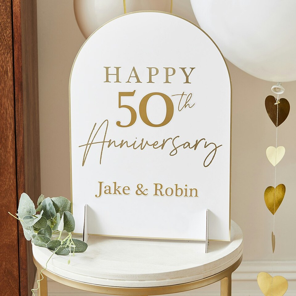 image 1 of Happy Anniversary Customisable Table Sign