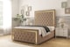 image 2 of Sloomy Sofia Gold Mink Plush Bed Frame With Mattress With 50" Upholstered Headboard 4'6 Double