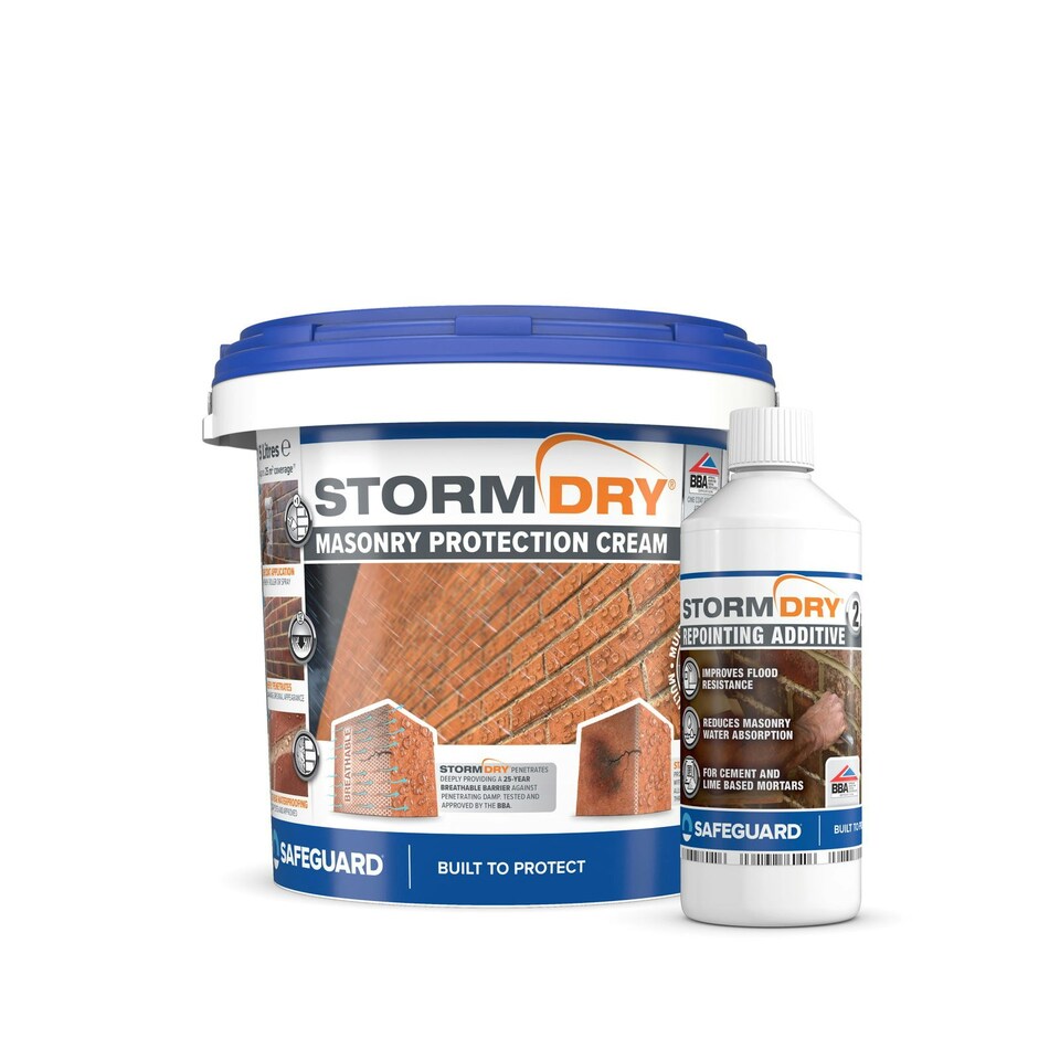 image 1 of Stormdry Masonry Waterproofing Cream 5L + Stormdry Repointing Additive II - BBA Approved
