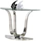image 10 of Naples Semi Circle Glass Console Table Silver | Clear