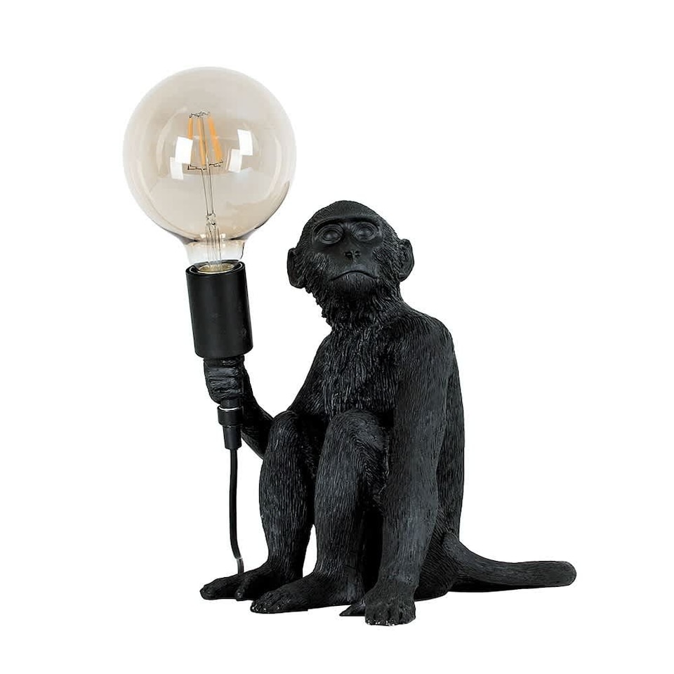 image 1 of ValueLights George Monkey Modern Black Table Lamp | Black