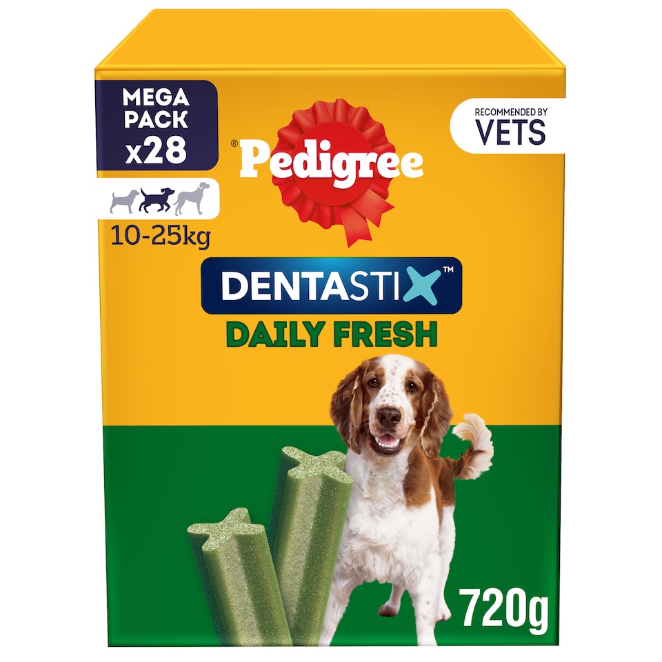 image 1 of 112 Pedigree Daily Dentastix Fresh Dental Sticks Dog Treats Medium Dog Chews