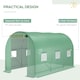 image 5 of Outsunny 3.5 x 2m Walk-In Polytunnel Greenhouse with Roll Up Door Windows Green