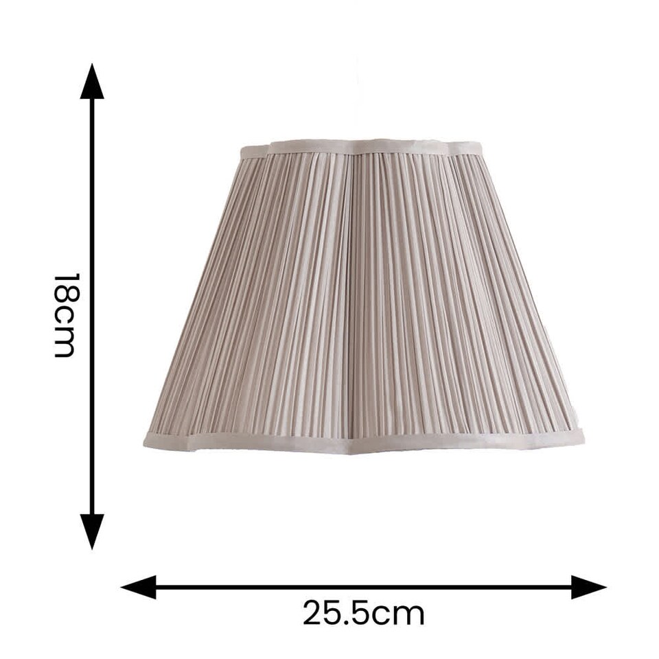 image 1 of ValueLights Loralei Light Grey Small Pleat Scallop Lamp Shade & Bulb | Grey