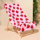 image 2 of OHS Strawberry Print Microfibre Absorbent Holiday Beach Bath Towel, 71x152cm - Pink