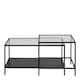 image 2 of Seaford Black Metal Coffee Table Set with Glass Top