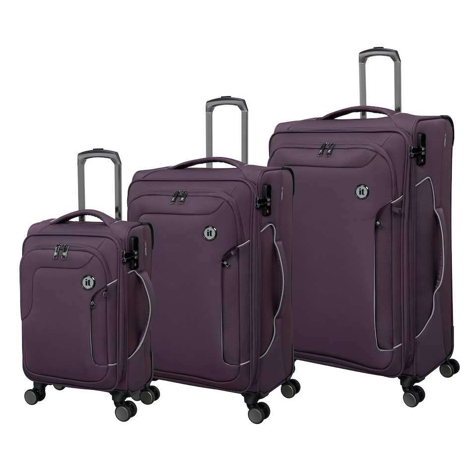 image 1 of IT Luggage Teleported Plum Perfect Expandable 3pc Suitcase Set with TSA Lock Purple