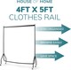 image 4 of House of Home Clothes Rail Superior Heavy Duty Metal With Wheels Rack 4FT Long x 5FT Tall