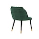 image 4 of Set of 4 Milano Velvet Dining Chairs with Stylish Ribbed Back Design, Black Metal Legs with Silver Tips | Green | Gold End Tips