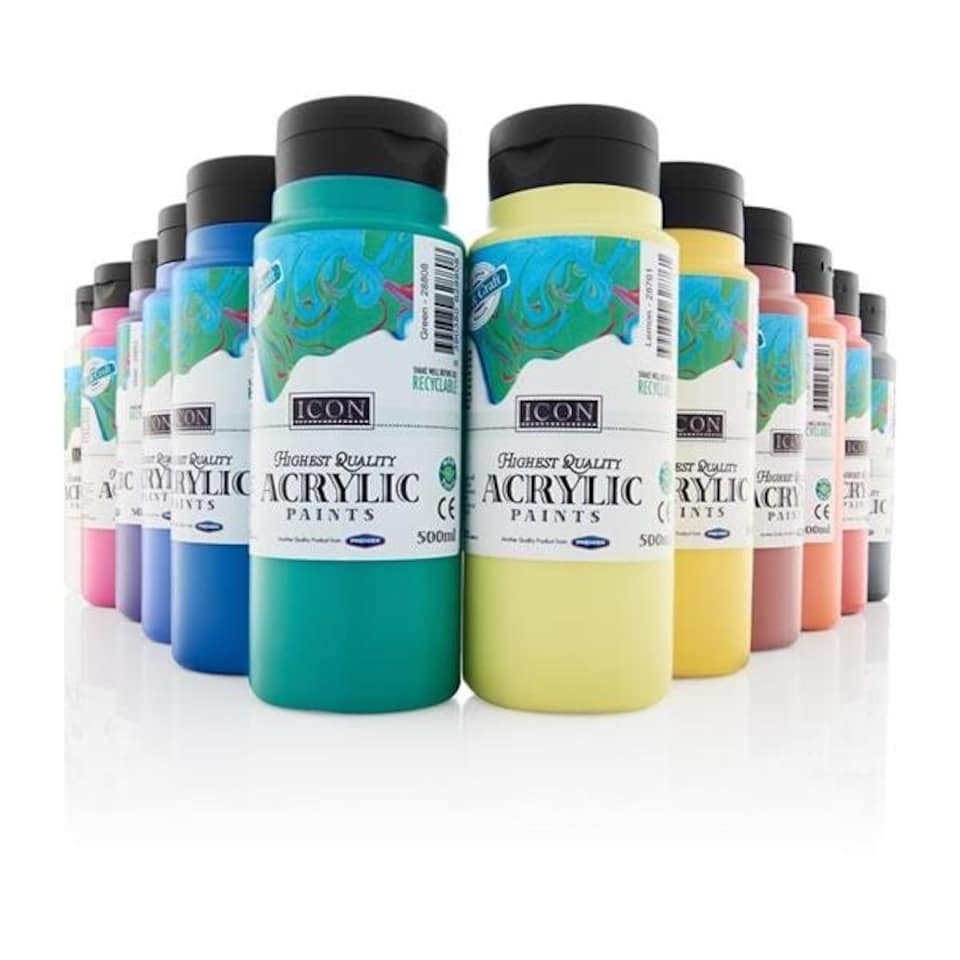 image 1 of Cyan Acrylic Paint 500ml by Icon Art