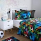 image 3 of OHS Kids Graphic Football Reversible Duvet Cover and Pillowcase Bedding Set Multi | Neon Multi | Single