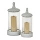 image 5 of Sona Large Hurricane Lantern Candle Holder with Lid - Glass - L21 x W21 x H50 cm - White