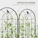 image 4 of Outsunny Set of 2 Metal Garden Trellis, Decorative Trellis Panels