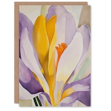 Crocus Flower Abstract Watercolour Lilac Him Her Birthday Card
