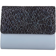 Soft Leather Bi-Fold Slim  Coin / Credit Card Holder / Purse Black | Cloud/Black