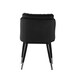 image 5 of Single Milano Velvet Dining Chair with Stylish Ribbed Back Design, Black Metal Legs with Silver Tips | Black | Silver End Tips
