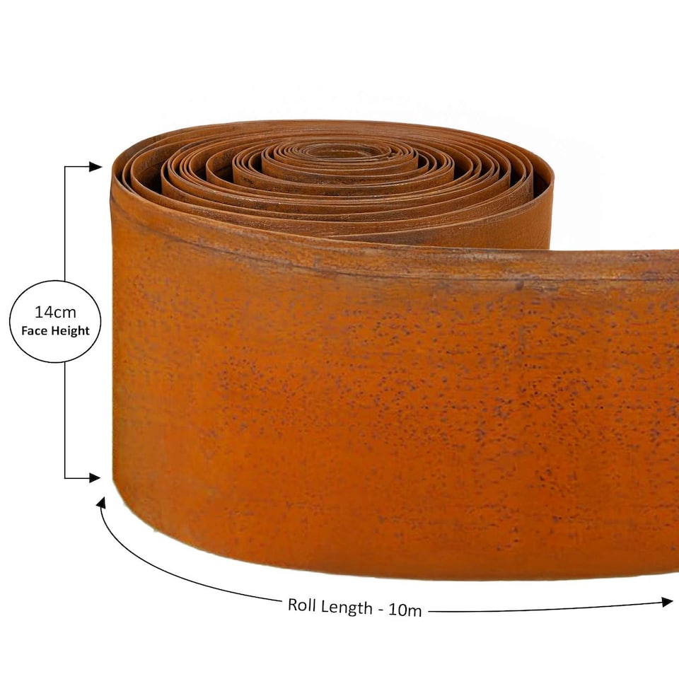 image 1 of Nicoman Pre Rusted Metal Lawn Edging Border, Garden Edging | Bronze | Rust | 10m | 1