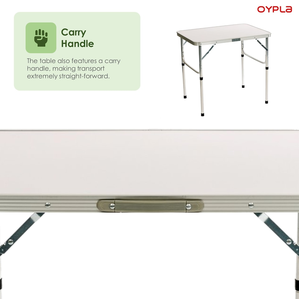 image 1 of 75cm Portable Folding Outdoor Camping Kitchen Work Top Table | White