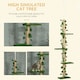 image 2 of PawHut 242cm Floor to Ceiling Cat Tree with Leaves Scratching Post, Green