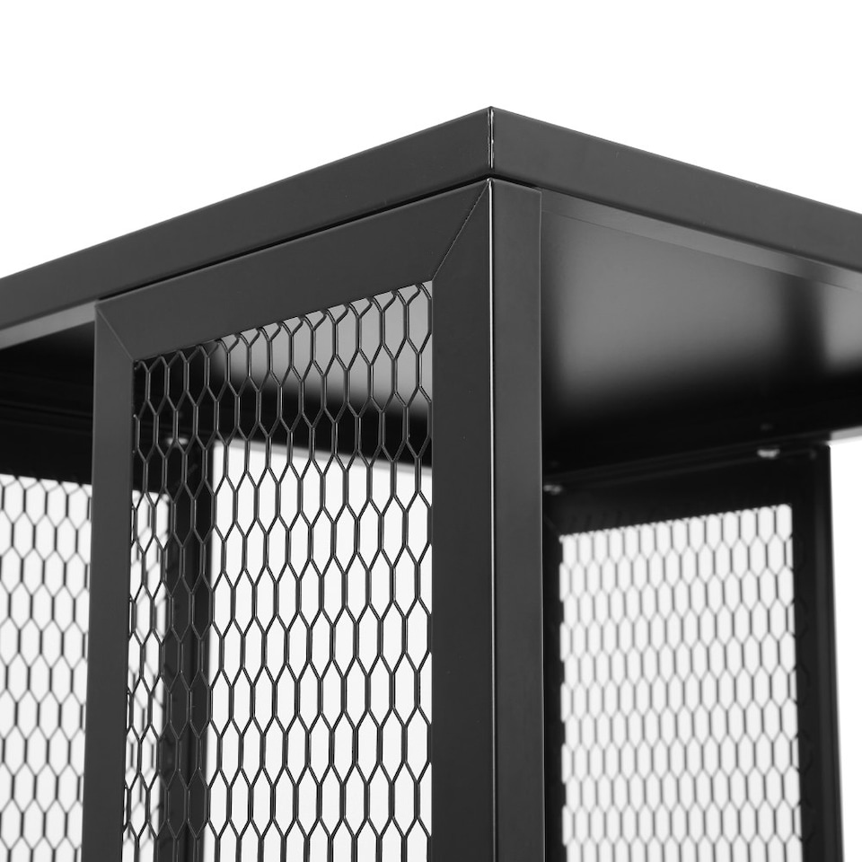 image 1 of Living and Home Black Steel 4-Tier Bookcase Files Storage Rack - Black 40* 40*138.5cm | Black