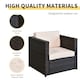 image 4 of Outsunny 3Pcs Patio 2 Seater Rattan Sofa Garden Furniture Set Coffee